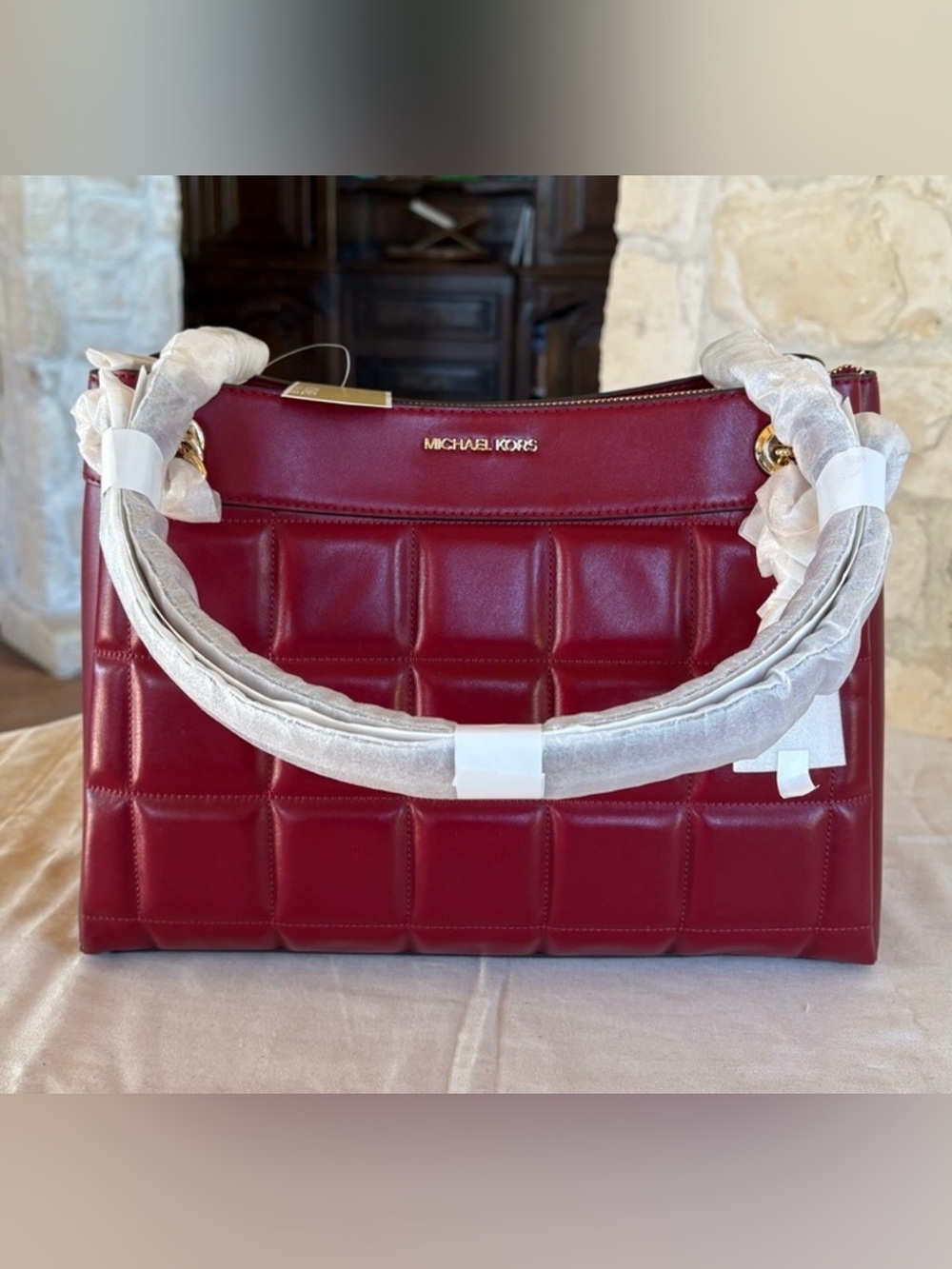Michael Kors Quilted Shoulder Bag - Burgundy